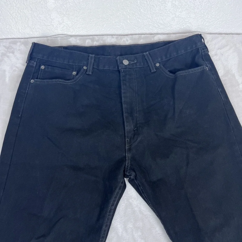 Levis 505 Jeans Mens 40x32 Black Denim Straight Leg Workwear Americana Classic
